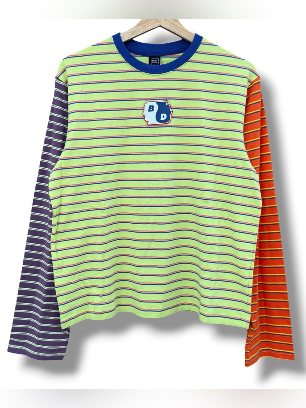 Brain Dead Women’s Yin Yang Striped Long Sleeve T-Shirt Green Size Large